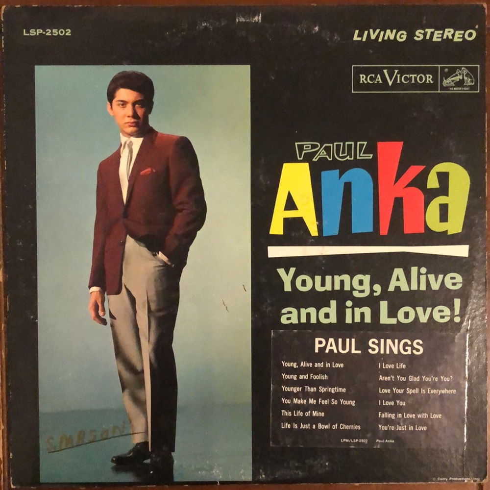 Paul Anka Young, Alive And In Love! Vinyl Lp '62